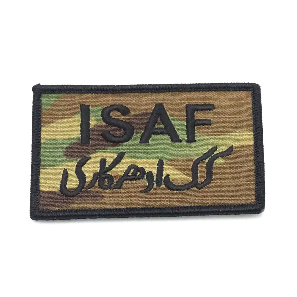 MAREL Patch ISAF Army Ricamata 9x5,5 Cm - Verde Oliva, Termoadesiva O Da Cucire, Replica