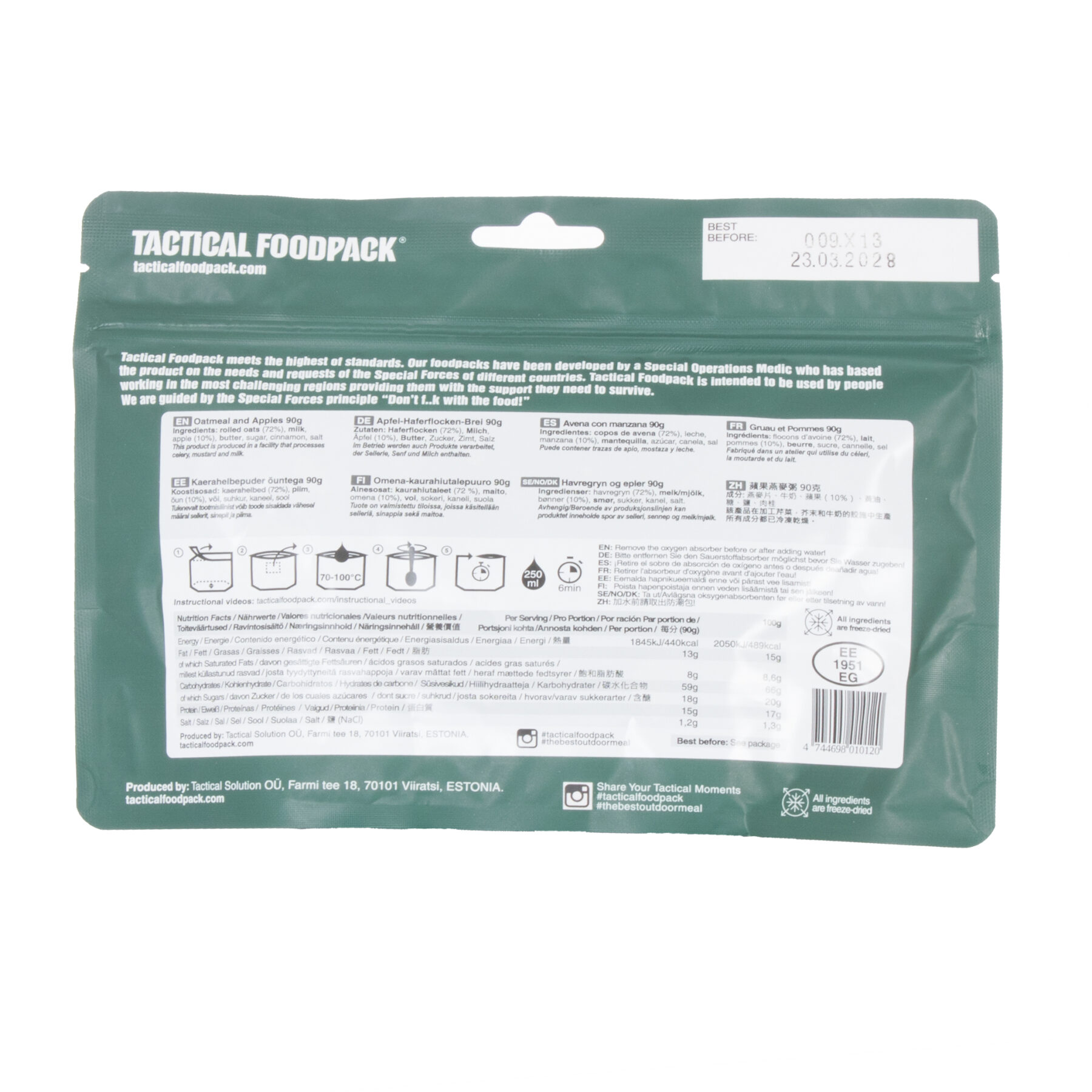 Tactical Foodpack Oatmeal and Apples – Bild 2