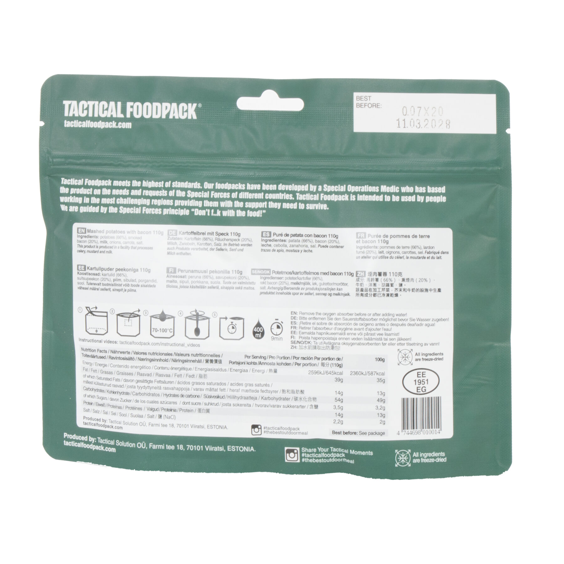 Tactical Foodpack Mashed Potatoes AND Bacon – Bild 2