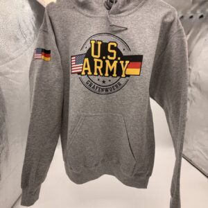 HOODED SWEATSHIRT MIT AUFDRUCK- "U.S. ARMY Grafenwöhr" UND FAHNE AM ÄRMEL